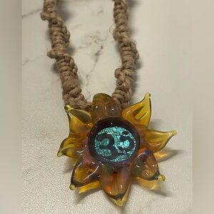 Namaste Sunflower Pendant Necklace
